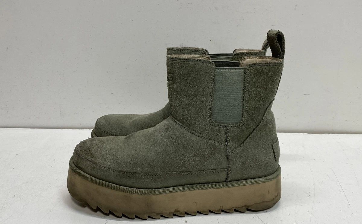 UGG womens olive green Suede Slip-On Ankle boots sz 11 UGG Green Low (1-1.9 in) Heel Height Boots for Women for  main image 4