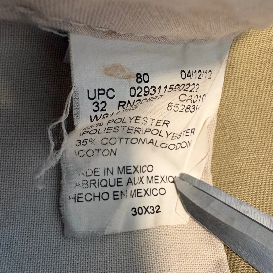 Pantalones de trabajo Dickies holgados caqui doble rodilla algodón mezcla poliéster talla 30x32 Foto 4 de 4