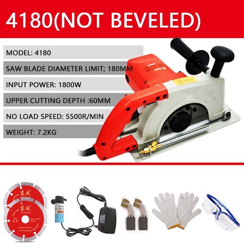 1800w 5500rpm High Power Professional Stone Concrete Cutting Machine 180mm 4180 - Picture 7 of 12