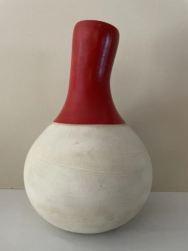Vintage WELLER POTTERY PITCHER Red GOURD OLLAS WATER JUG