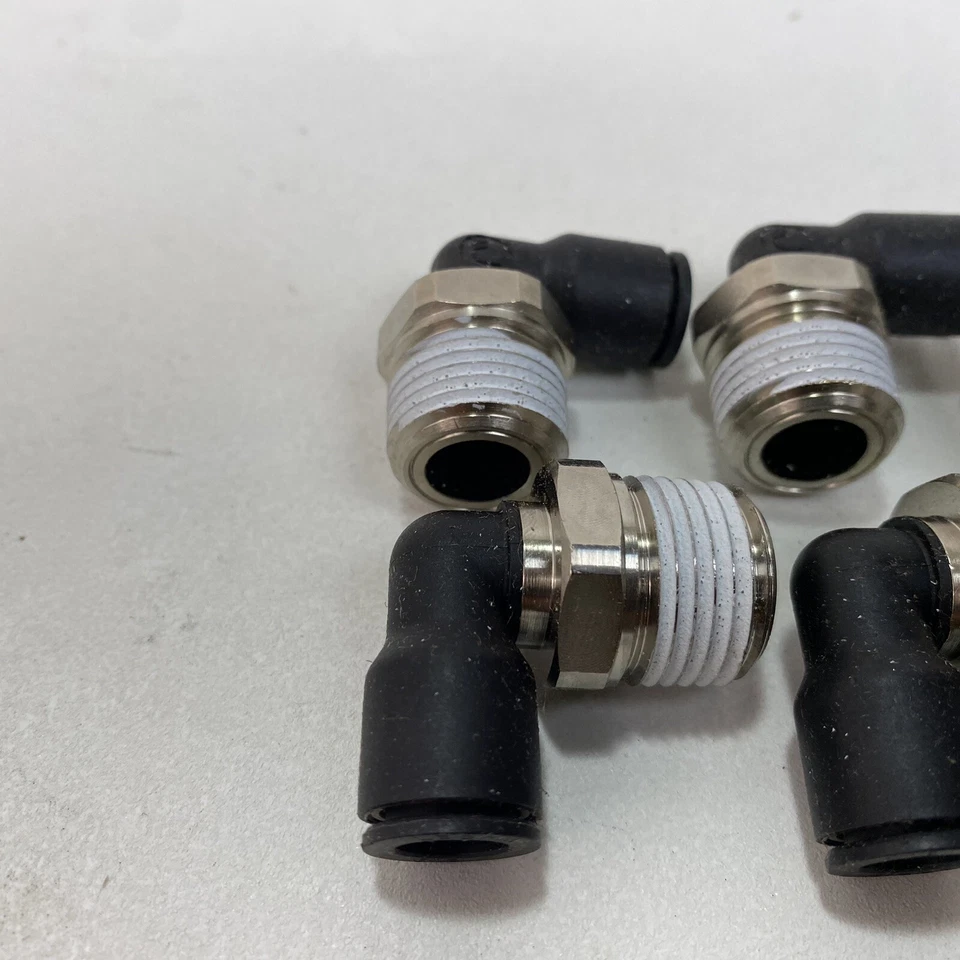 Paquete de 10 codos machos Legris 3109 60 22, para tubo de 3/8 pulgadas OD, tamaño de tubo de 1/8 pulgadas, negro Foto 2 de 4