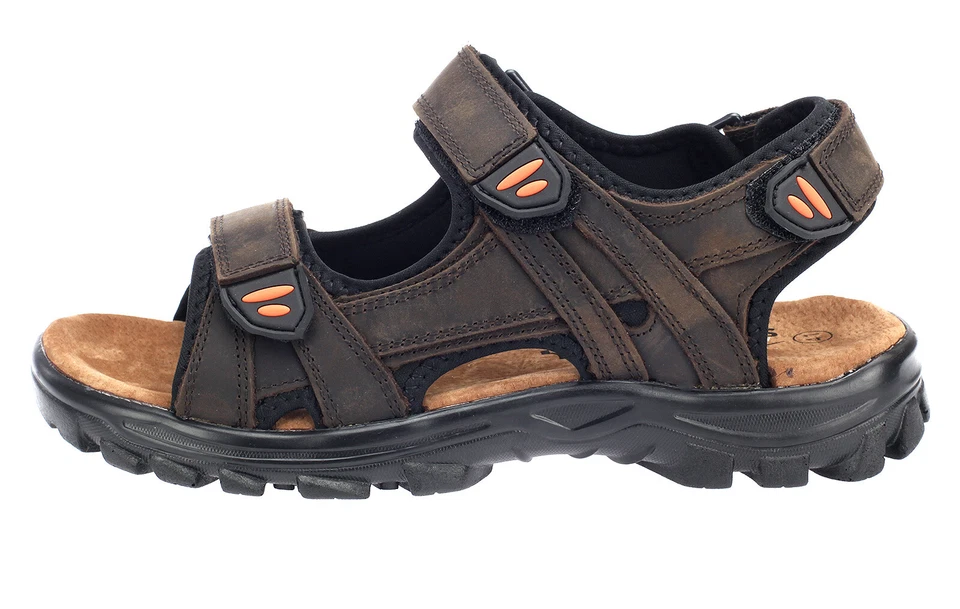 Herren Sandale Outdoorsandalen Leder Trekkingsandalen Sommer Freizeitschuhe 6480 - Bild 3 von 4