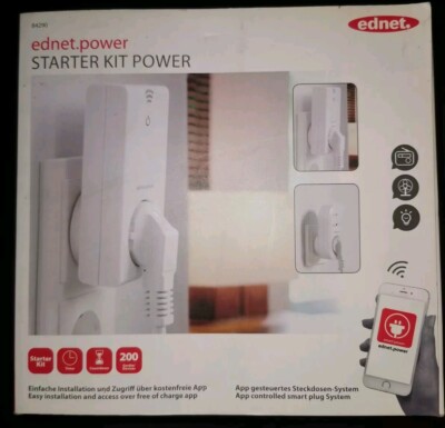 Ednet Smart Home Steckdose Plug Innen Weiß WLAN WiFi App für Ednet.Power Living