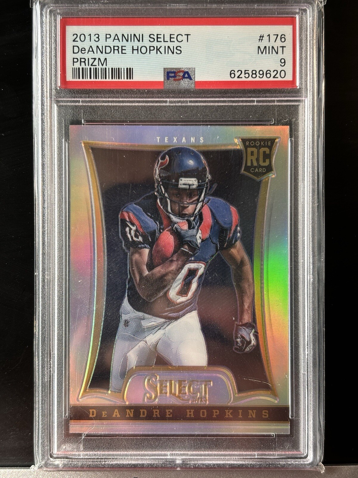 2013 PANINI SELECT PRIZM SILVER #176 DEANDRE HOPKINS ROOKIE CARD RC - PSA 9 MINT