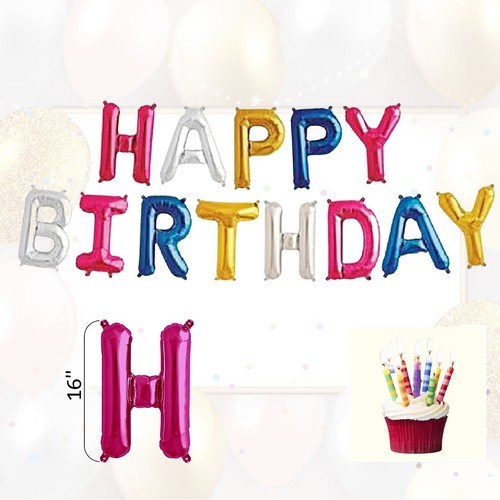 16'' Happy Birthday Foil Balloons Bunting Banners Letters Self Inflating PartyUK - Picture 36 of 121