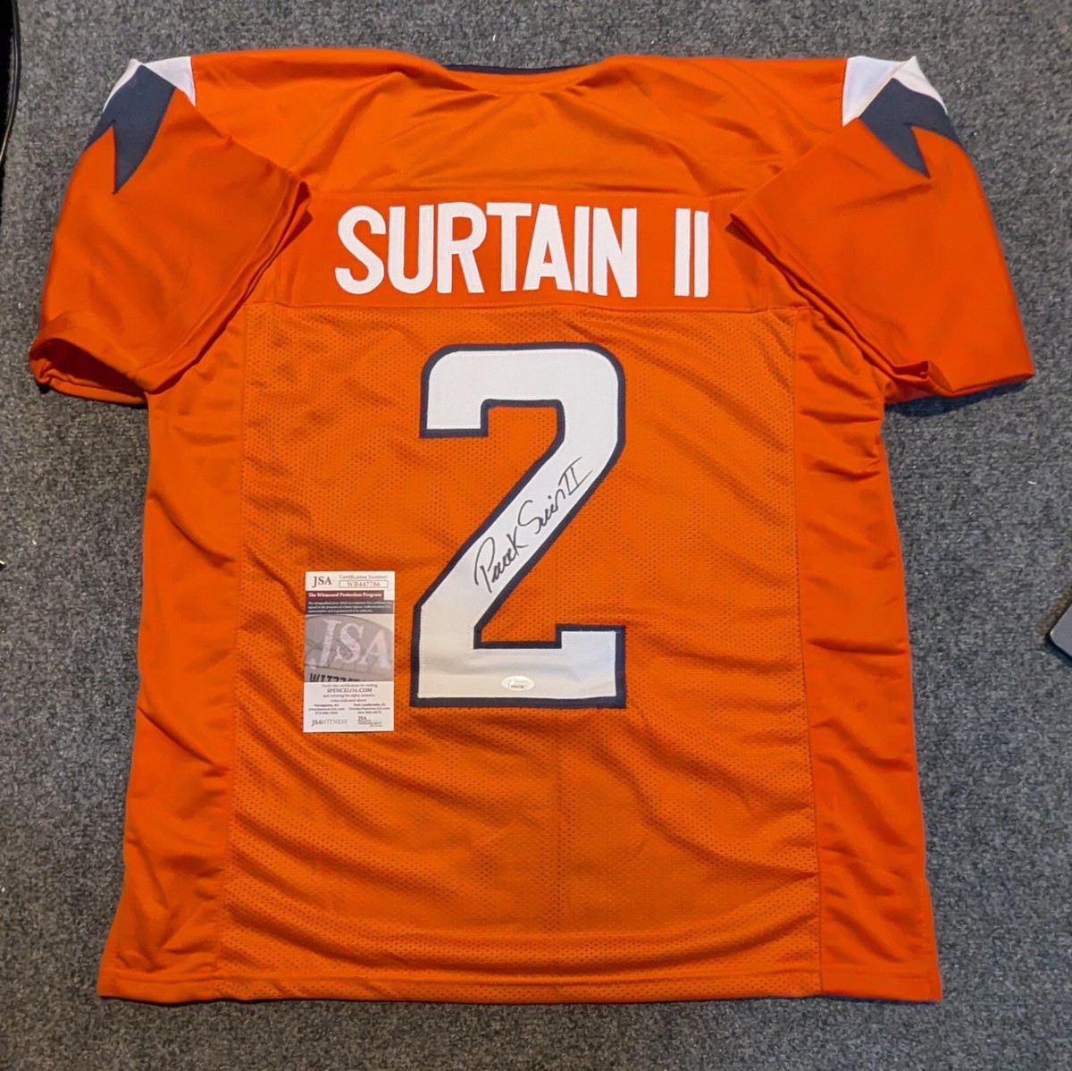 DENVER BRONCOS PATRICK SURTAIN II AUTOGRAPHED SIGNED 2024 T/B