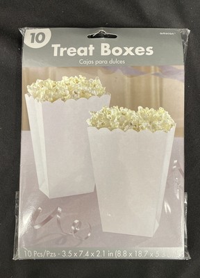 Large Popcorn/Treat Box Frosty White 3.5 x7.4 x2.1 - Pack of 10 