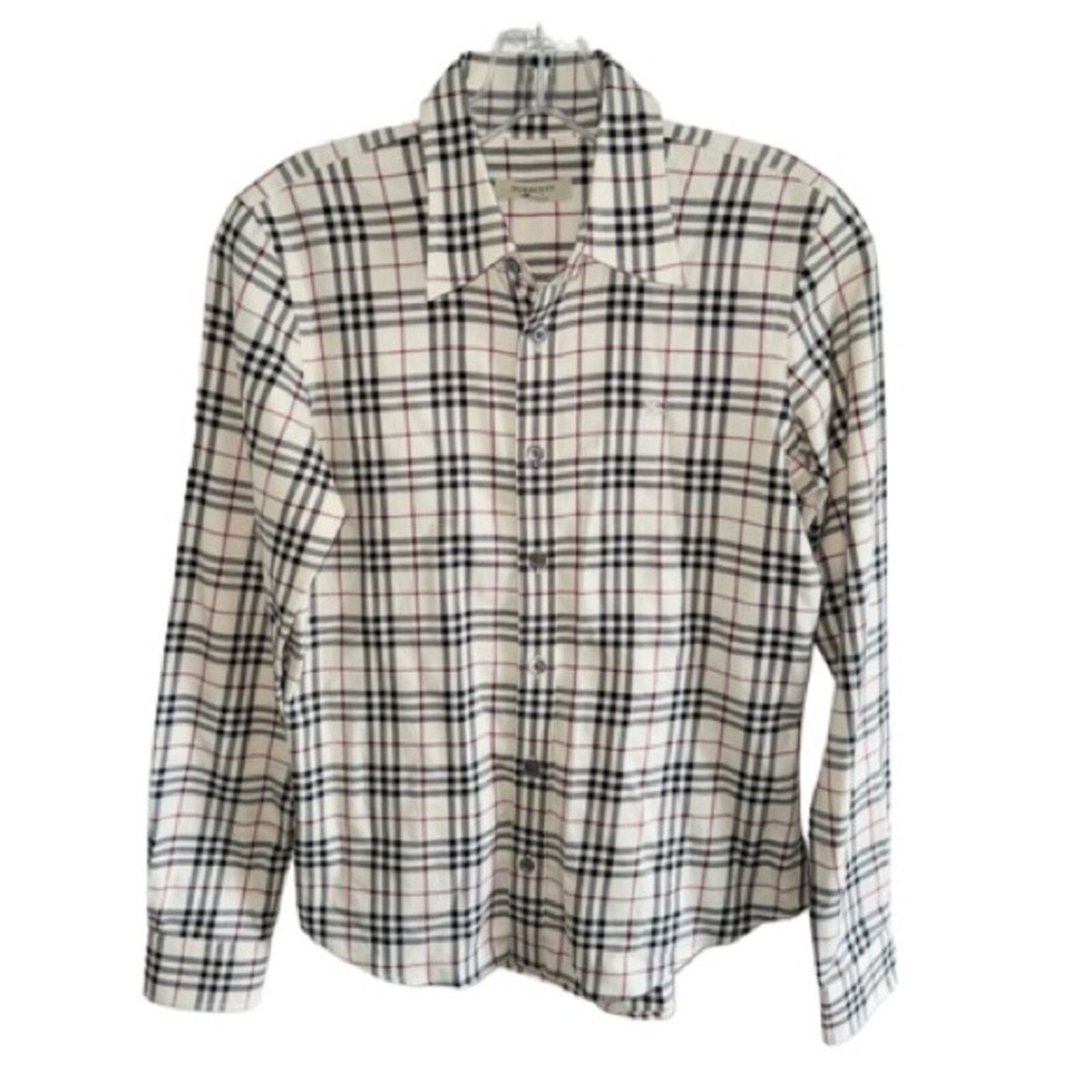 Burberry London Nova Check Plaid Button Front Shirt XS Chest
