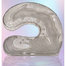Glass Dolphin Wave Sculpture