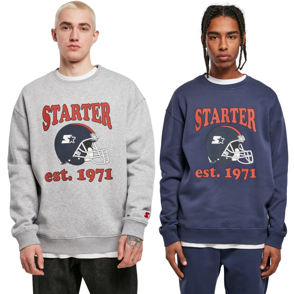 Starter Sweatshirt Homme Encolure? Crewneck Polaire Football Logo Casque - Photo 1/1