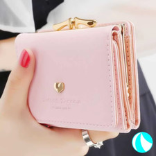 Small Women Wallet Loving Heart Design Mini Card Holder Coin Purse for Girls