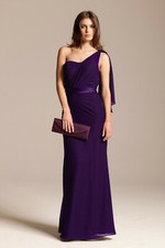 Purple Evening formal one shoulder dress size 22 plus size Designer Quality