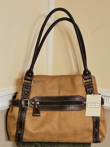 NWT Merona Satchel Camel Bag Women's Purses Shoulder Bags Brown