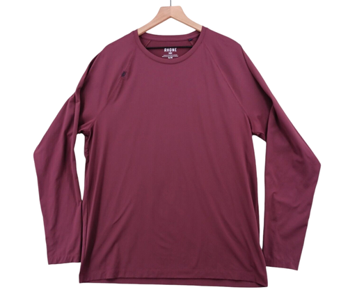Rhone T-Shirt Mens XL Maroon Red Crew Neck Long Sleeve Performance ...