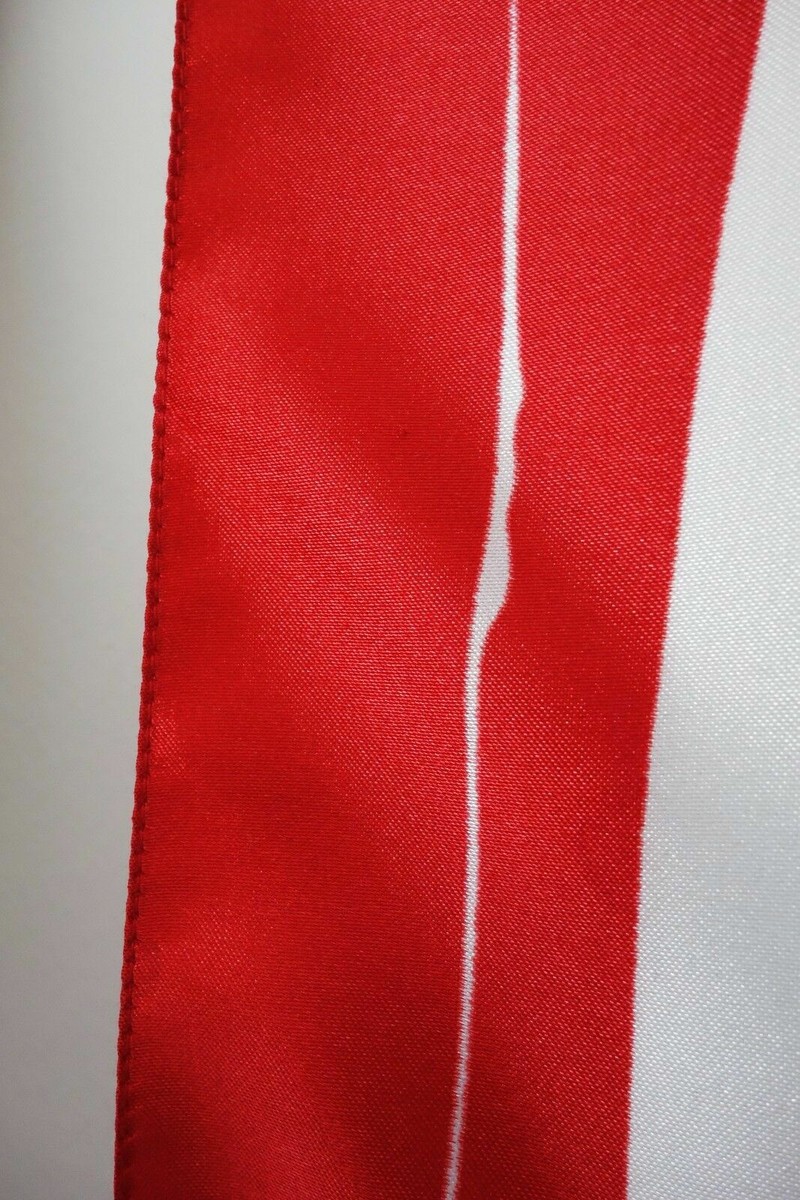 Foulard Carré Vintage PIER OLIVIER PARIS - Rouge Et Blanc 88x88 Cm - Made In Italy - Occasion En Excellent état