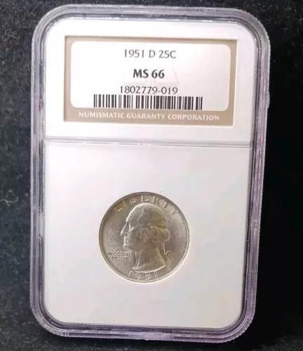 1951 D NGC MS66 Washington Quarter Coin