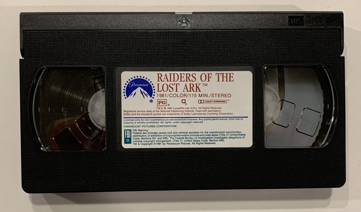 1989 RAIDERS OF THE LOST ARK - VHS - Lucasfilm - Paramount 1376