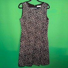 MICHAEL KORS WOMEN DRESS Size L LEOPARD PRINT Sleeveless Shell Lined 