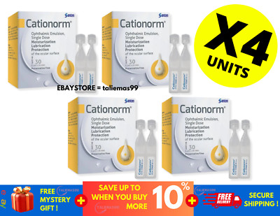 CATIONORM Emulsion 30 vial (0.4ml) Dry Eye Tear Drop Compatible Contact Lense X4