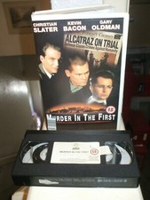 MURDER IN THE FIRST, CHRISTIAN SLATER-VHS BIG BOX-EX RENTAL G8817 