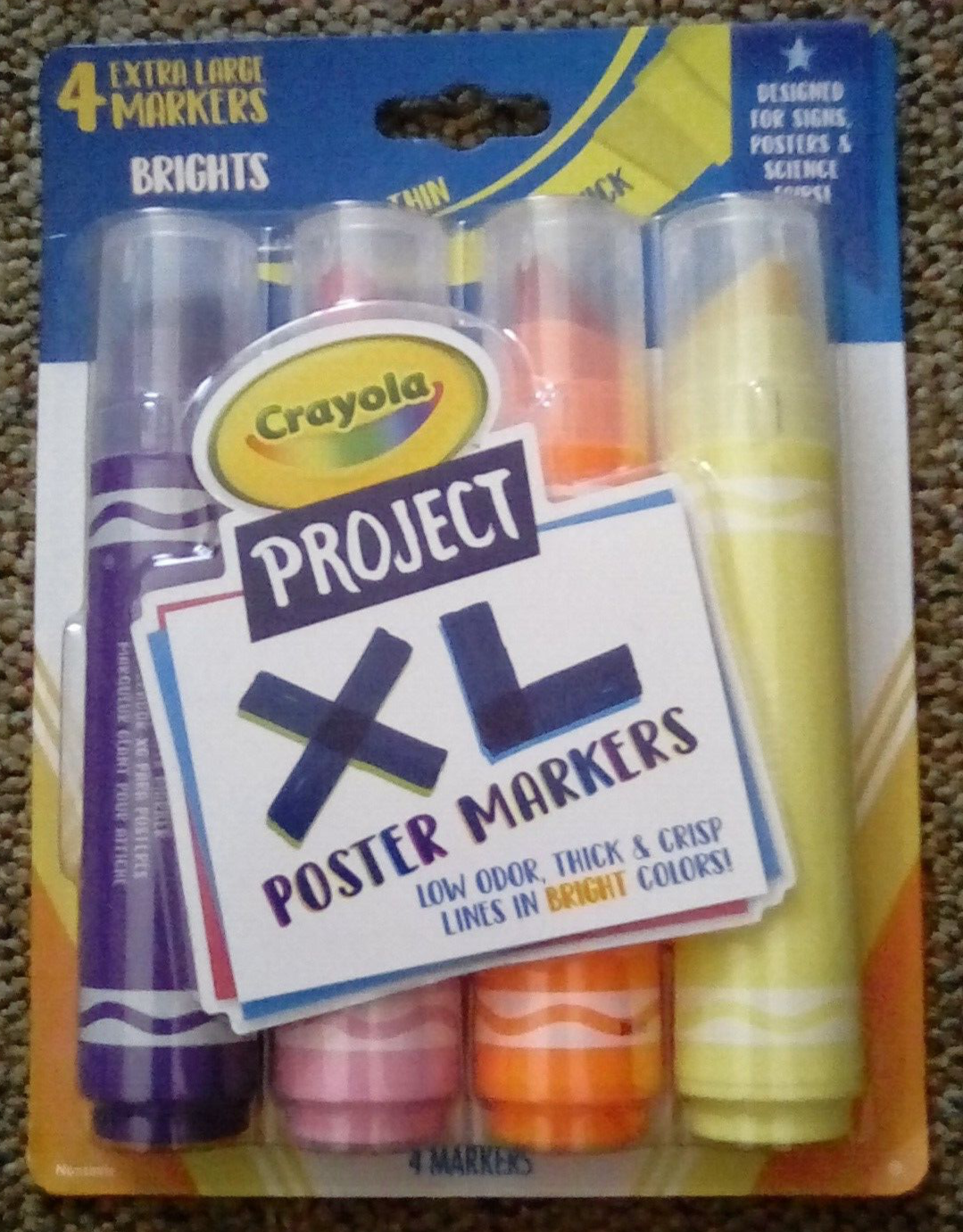 Crayola Project XL Poster Markers - Bright Colors - 4 Count