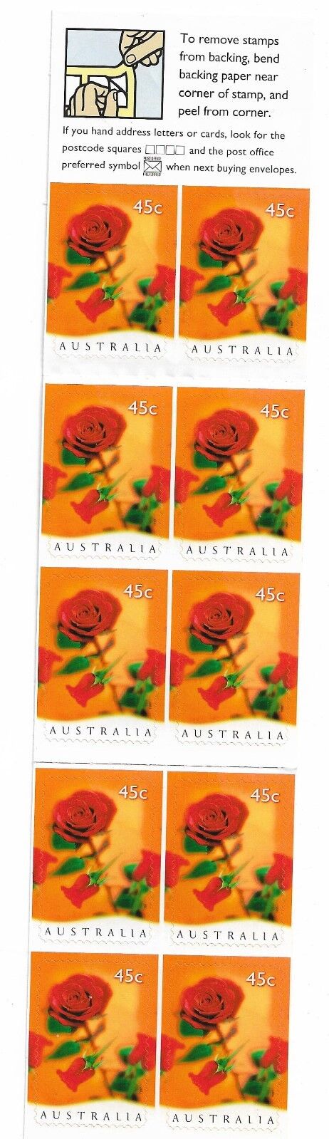 1997 $4.50 Roses Complete MUH from MNH Australia Post Sale item Omaha Mall
