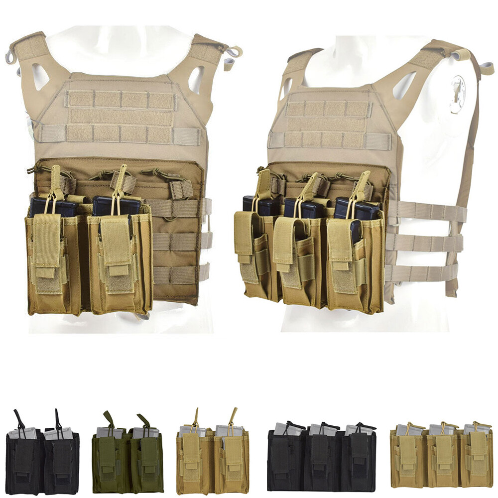 Tactical Molle Double Triple Open Top Magazine Pouch Rifle Pistol Mag Holder Bag-image