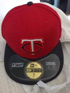 New Era 59Fifty Men's Hat MLB Minnesota Twins Diamond Era Red Fitted Cap sz 7