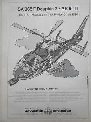 10/1980 PUB AEROSPACE HELICOPTER DOLPHIN 2 SA 365 F MISSILE AS 15 TT AD