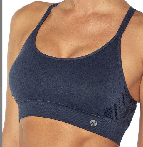 Bally Total Fitness Size Large 12-14 Blue Nights Delian Seamless Sports Bra  New | eBay