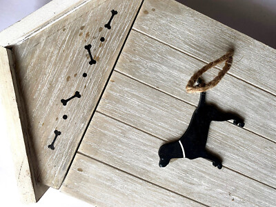 Bailey and Friends Key Cupboard Black Dog Schlüsselkasten Hund chic 18 x 29 x 5