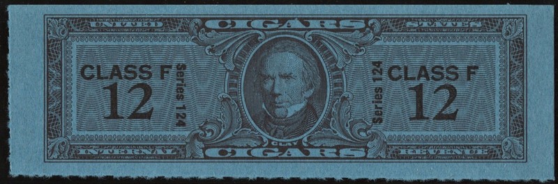 TC2572a Series 124: Class F Cigar Revenue Stamp: 12 Cigars (1954) NGAI/NH