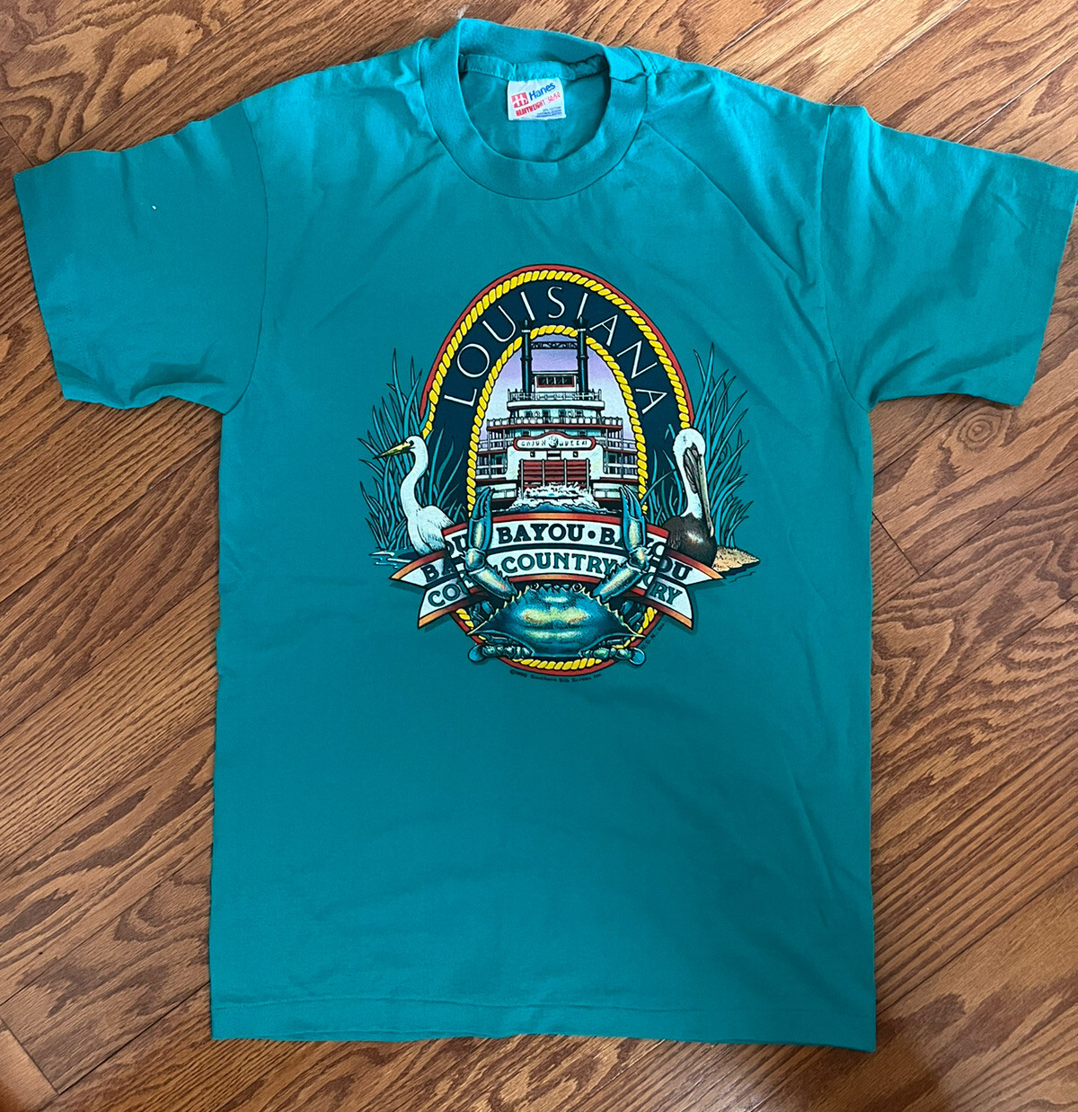 VTG Hanes Single Stitch T Shirt Baton Rouge Made in USA Size Medium