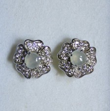 CERTIFIED Grade A Natural Jade Untreated Jadeite Earrings 925 Silver S53