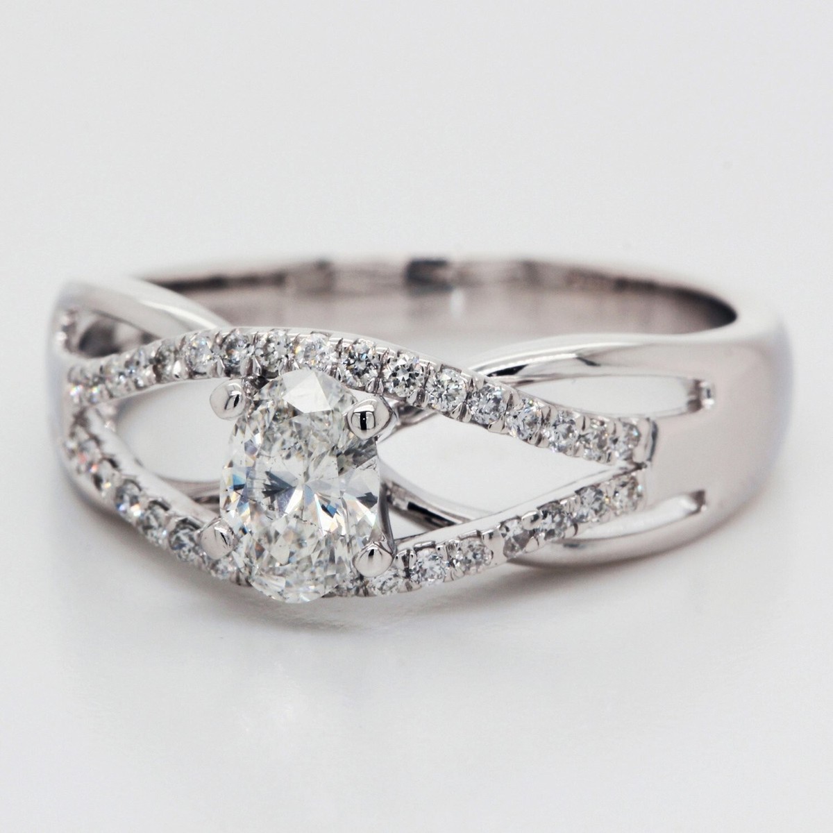 Carat Diamond Braided Engagement Ring In 14K White Gold