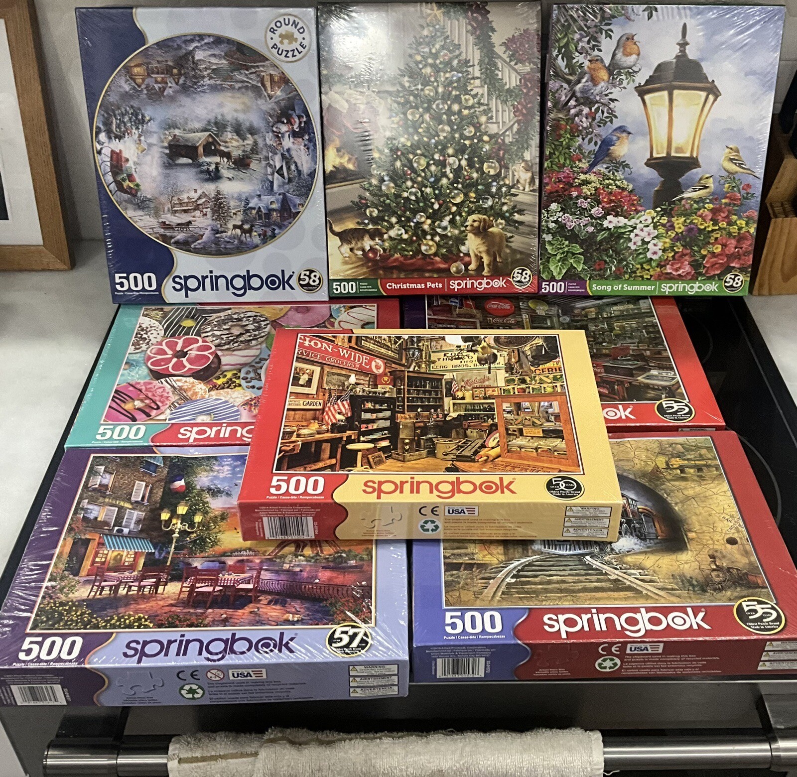 Springbok 500 Piece Puzzles NEW SEALED. Lot Of 8 FREE SHIPPING eBay