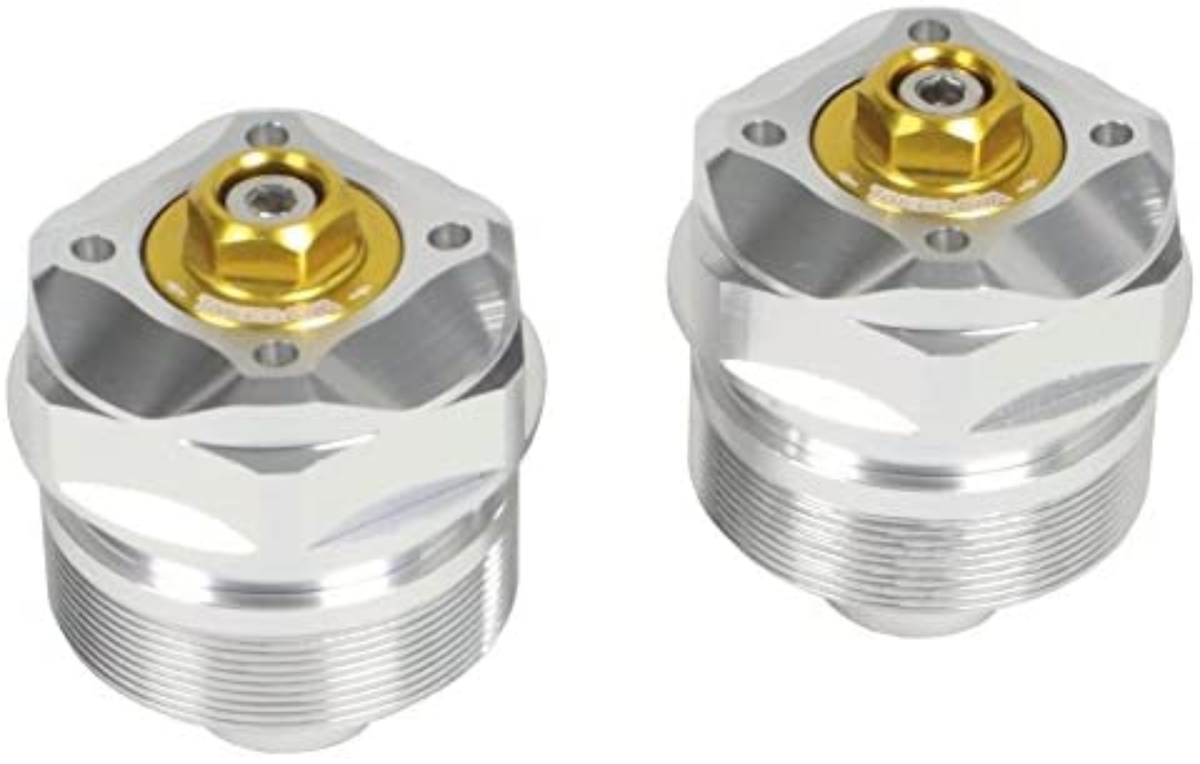 Takegawa Front Fork Top Bolt Silver Body / Gold Cap GROM (JC61-130 Takegawa Front Fork Top Bolt Silver Body / Gold Cap GROM (JC61-130