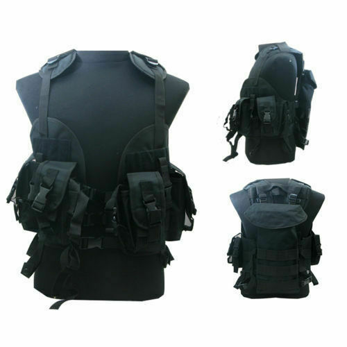 DESTOCKAGE : Gilet Tactique Assaut Commando Multipoches Vert BARBARIC 34217 Item 7617735