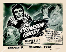 CRIMSON GHOST 1946 CHAPTER  9 BLAZING FURY   11 x 14 LOBBY TITLE CARD
