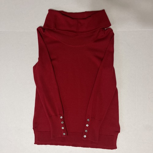 Suéter suave túnica roja de mujer Lauren Ralph Lauren manga larga cuello capucha talla M - Imagen 3 de 17