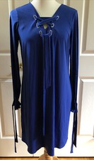 NWT MICHAEL KORS LONG SLEEVE DRESS BRIGHT ROYAL BLUE Sz Medium