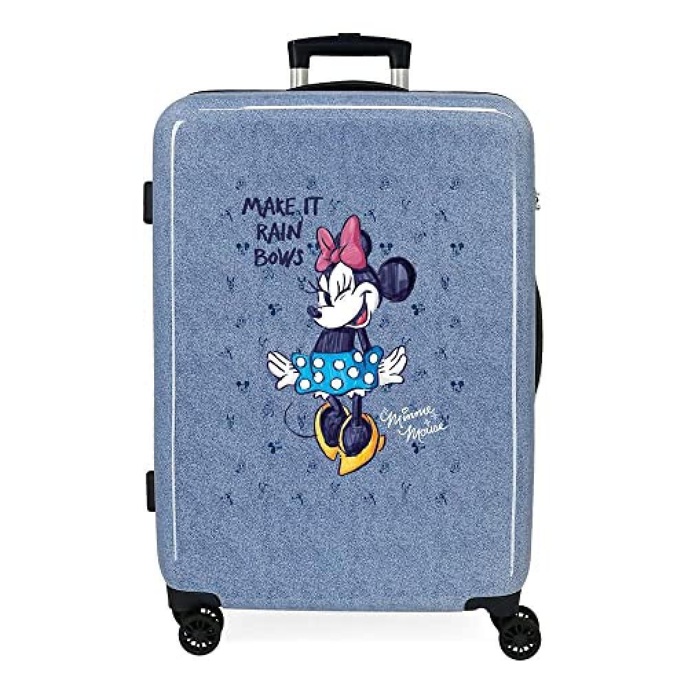 (TG. Taglia Unica) Disney Minnie Make it Rain Bows Valigia media blu 48 x 68 x 2