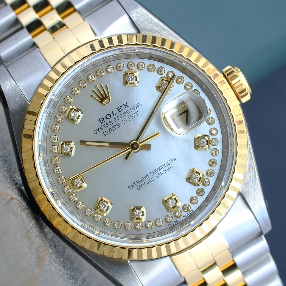 Rolex Datejust 16233 Two-Tone 18KY Gold & Steel White Diamond Dial 36mm Watch - Image 2 of 4