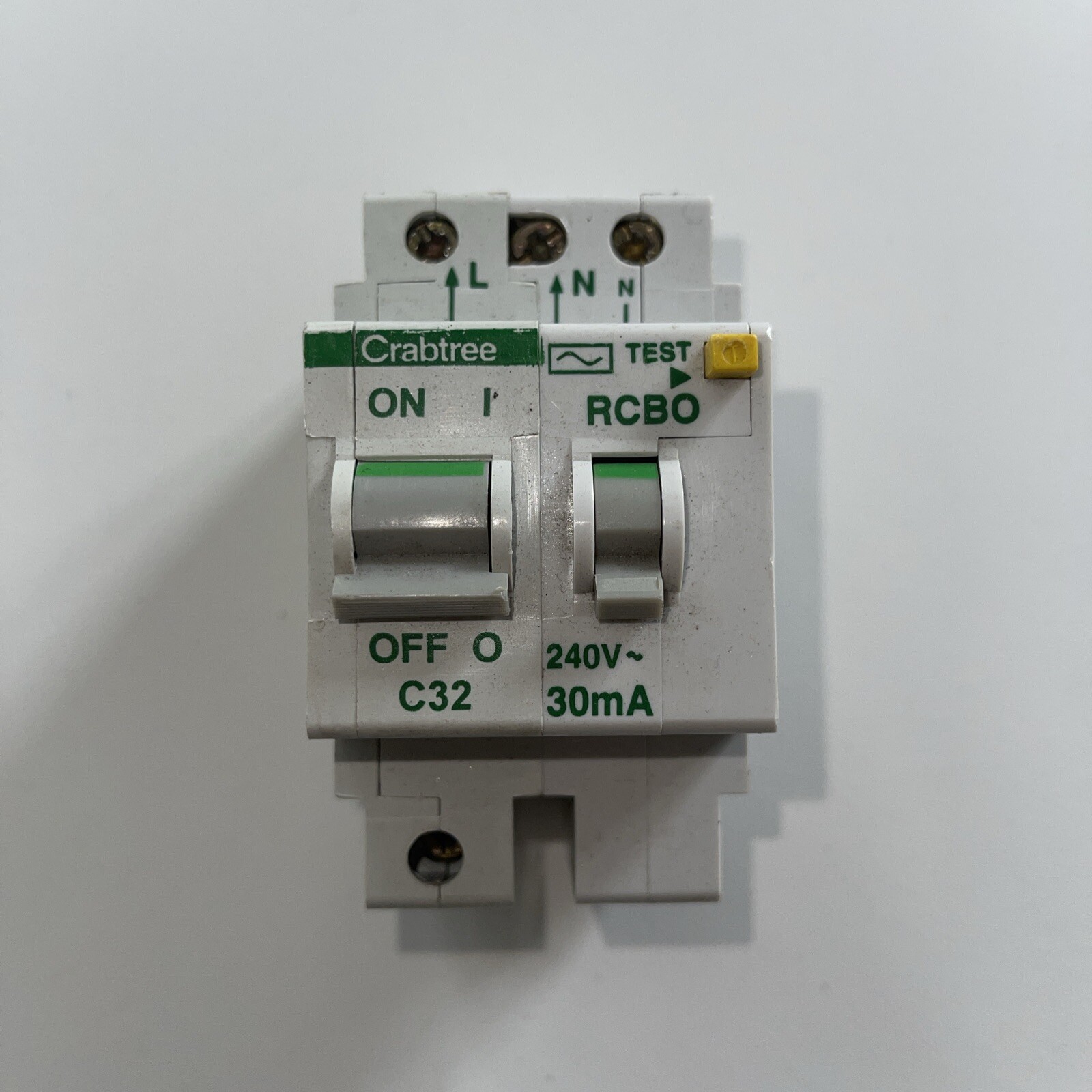 Crabtree Polestar RCBO 32 Amp 30mA Double Pole C32 Type C 32A 602C/323 VAT REG'D