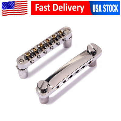 #ad Silver Tune O Matic Roller Saddle Bridge Compatible For Les Paul SG Guitar $19.76