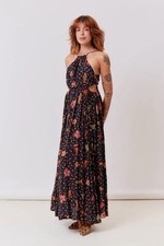 FARM RIO Floral Print Sleeveless Halter Maxi Dress XL