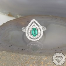 Wert 4890 € Brillant Smaragd Ring 750 18 Karat Weiß Gold xxyy