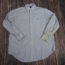 Ralph Lauren Yarmouth Shirt Mens XL Striped Button Down Dress Shirt Extra Large