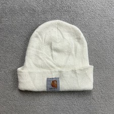 CARHARTT Herren Mütze Beanie Wintermütze Strickmütze Retro Logo 16720 Weiß