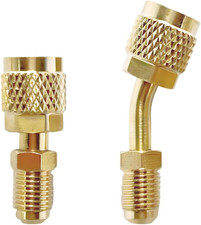 Car R410A Straight Angled Adapter, Mini Split Adapter 2PCS Car HVAC Chargi